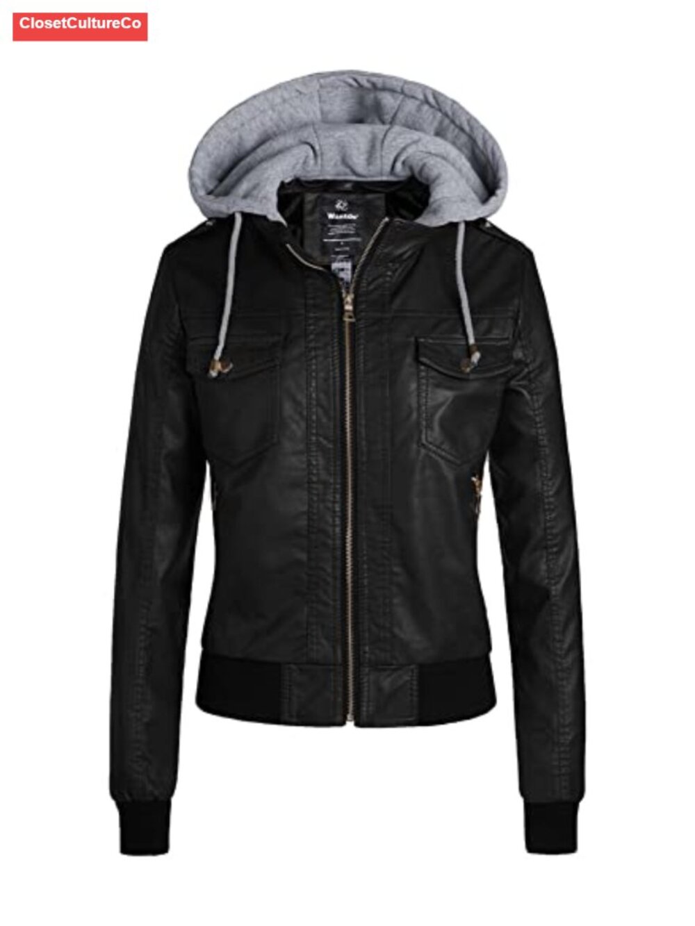 Faux Leather Jacket Women PU Moto Biker Bomber Motorcycle Coat